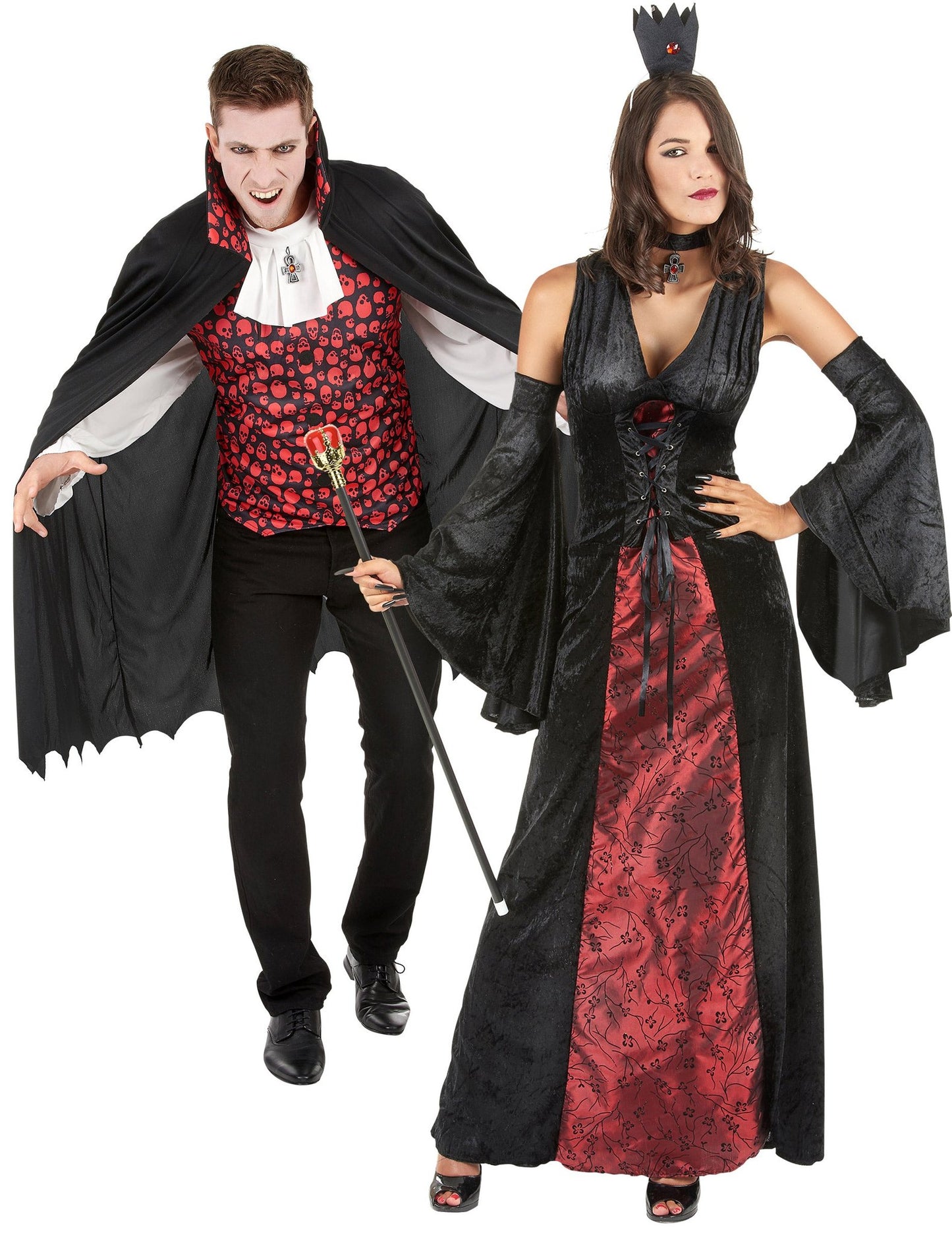 Veličasten vampirski kostum za par za odrasle noč čarovnic