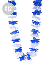 12 modro-belih havajskih ogrlic za odrasle