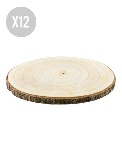 12 naravnih lesenih okroglic 28 do 33 cm