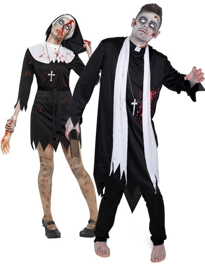Par kostumov zombijev za noč čarovnic za par religiozen