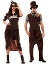 par kostumski steampunk kostum za odrasle v rjavi barvi
