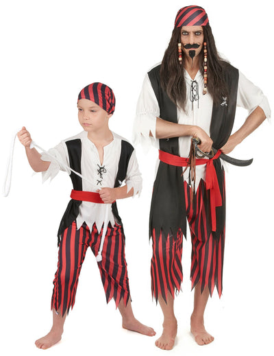 Déguisement de couple pirate père et fils