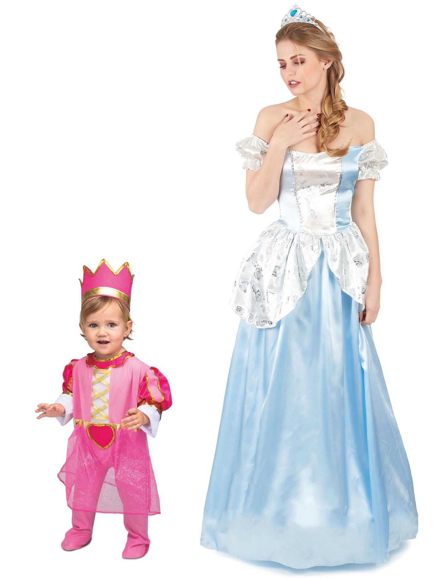 Pustni kostum za par: princesa mama in hči