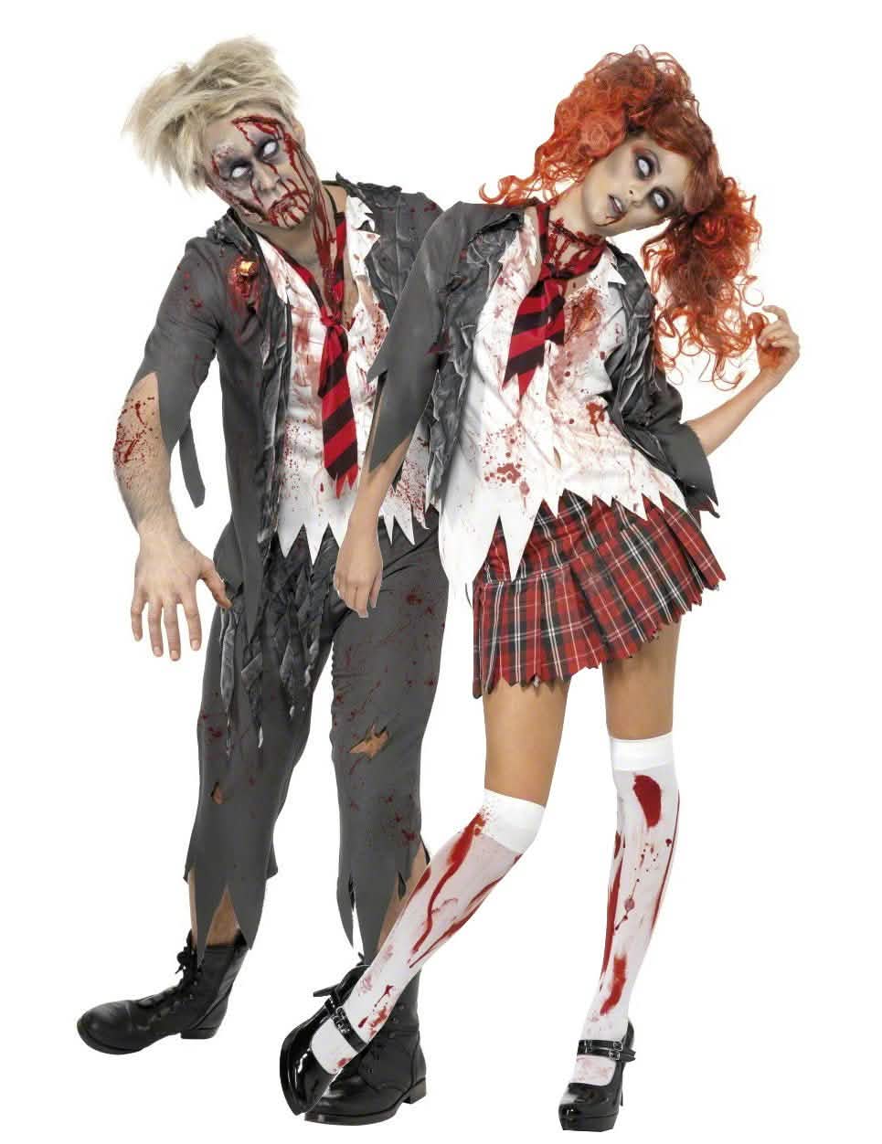 Par kostumov zombijev za šolarje za noč čarovnic