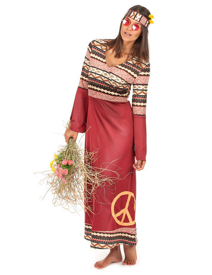 Bordo hippie kostum za par za odrasle
