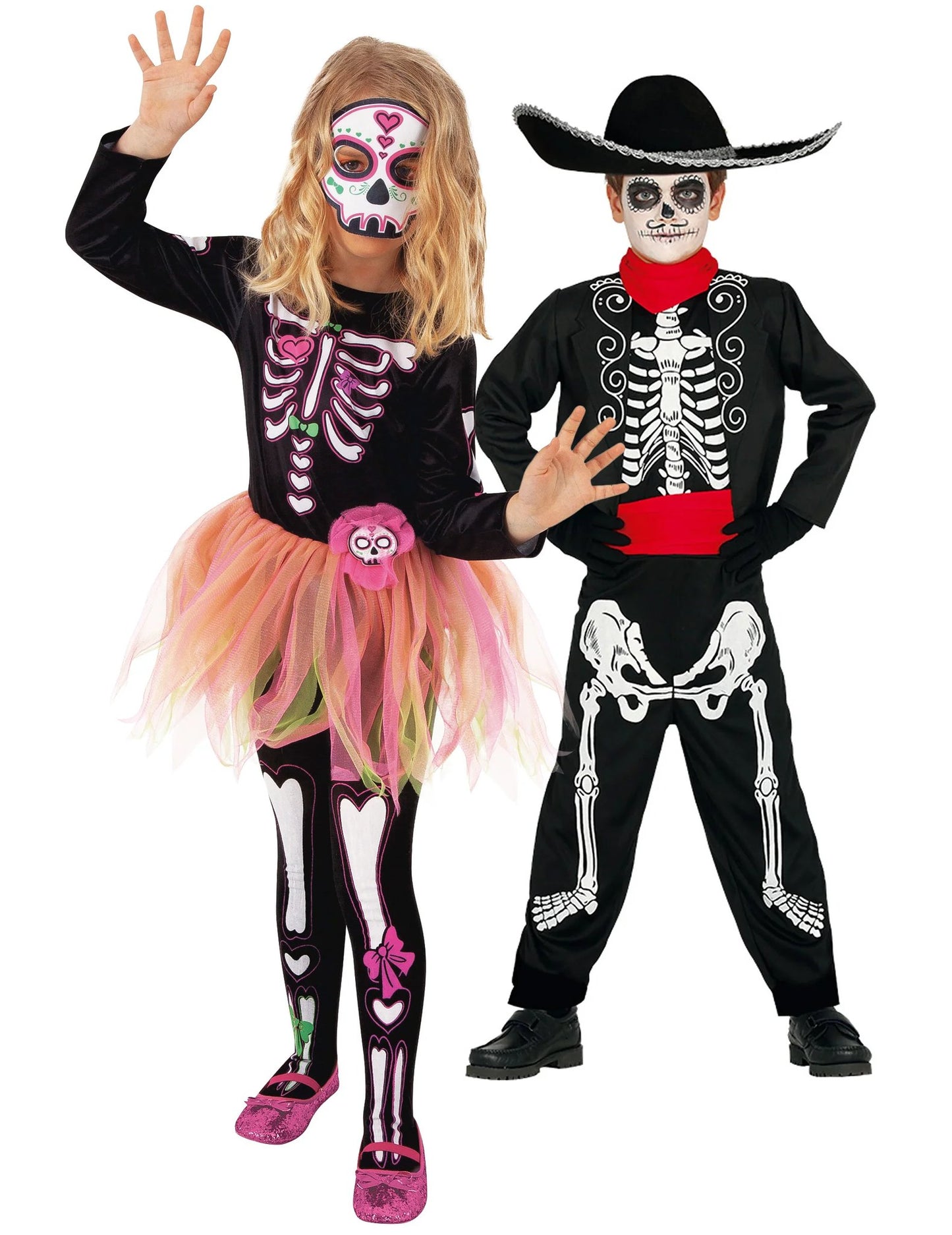 Déguisement de couple Dia de los Muertos enfants