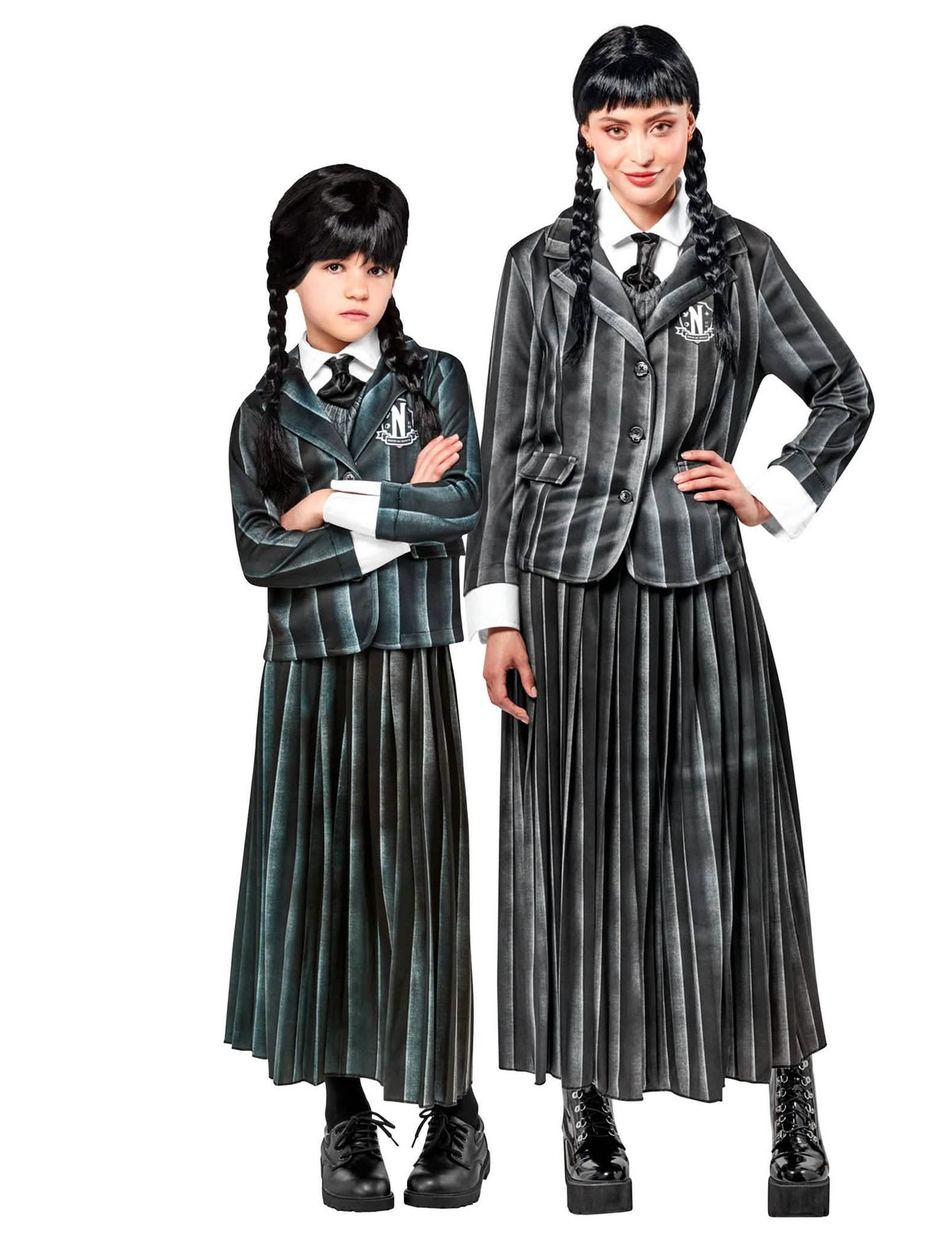 Pustna preobleka šolske uniforme za par Wednesday Addams™ za otroke in odrasle
