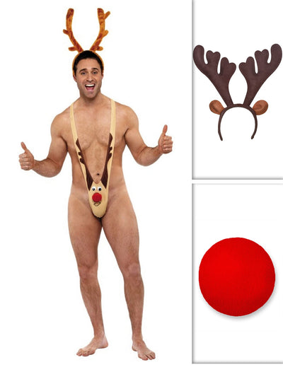 Paket pustnega kostuma mankini severni jelen