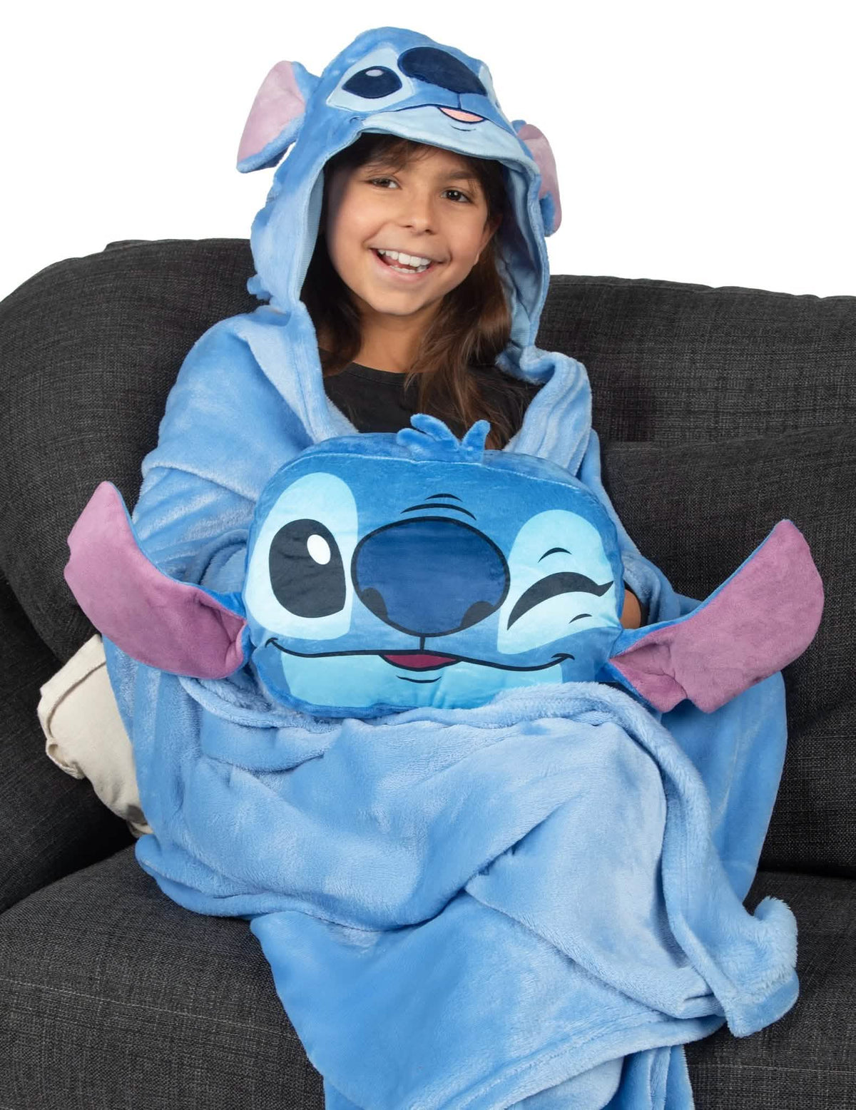 Komplet iz flisastega karirastega blaga in blazina Stitch™