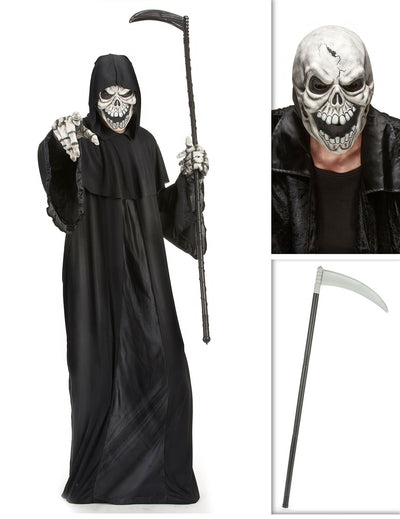 Set kostum grim reaper s koso in masko za noč čarovnic
