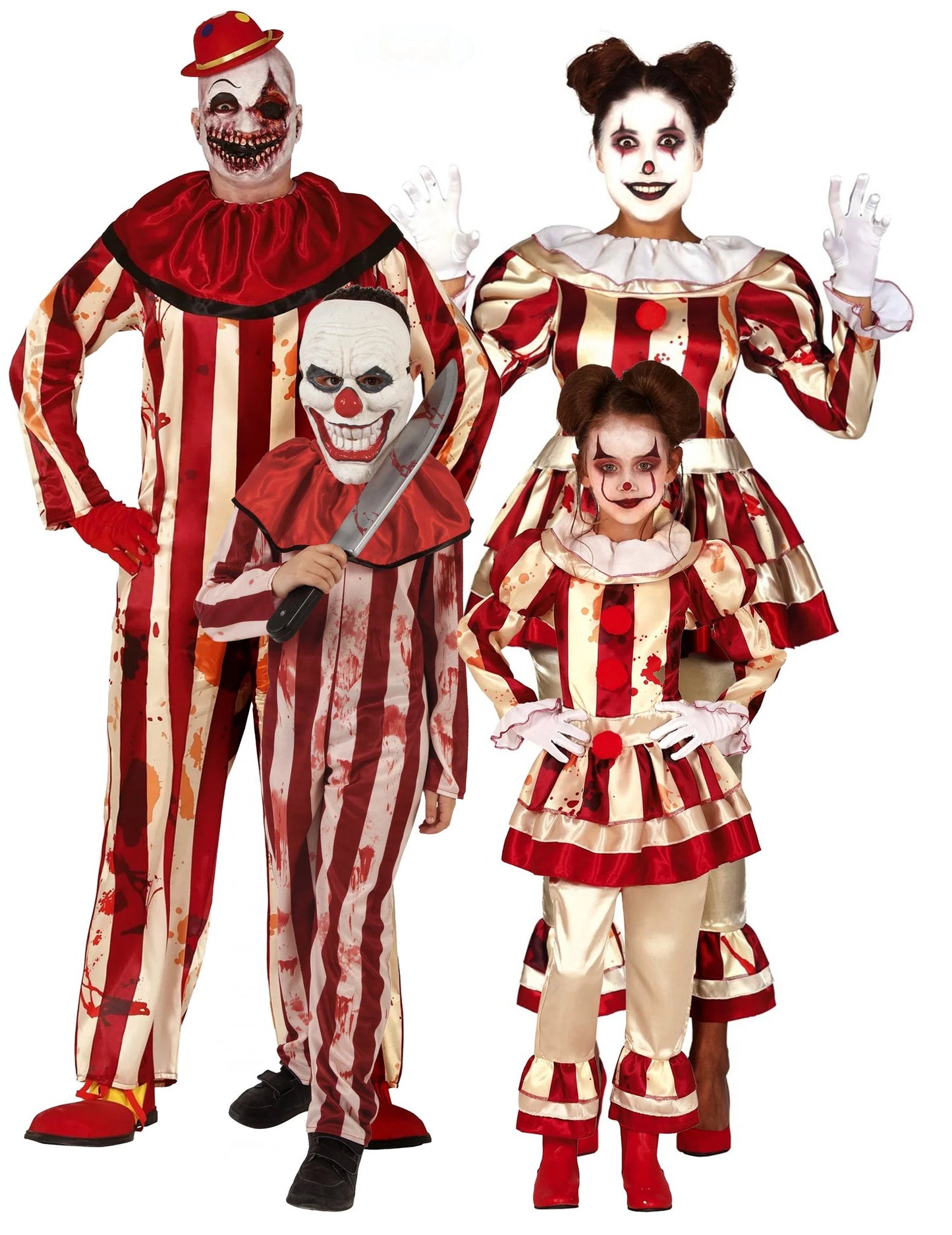 Déguisement de famille clown terrifiant