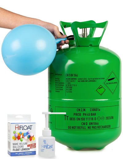 Velik komplet s steklenico helija za do 50 balonov s Hi-Float