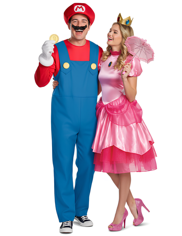 Kostum za par za odrasle Mario™ in princesa Peach™
