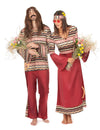 Bordo hippie kostum za par za odrasle