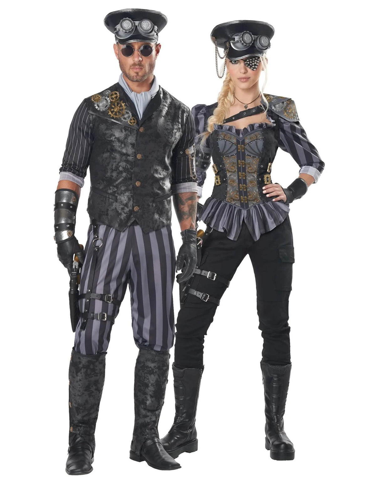 Par kostum kapitanov v steampunk slogu za odrasle