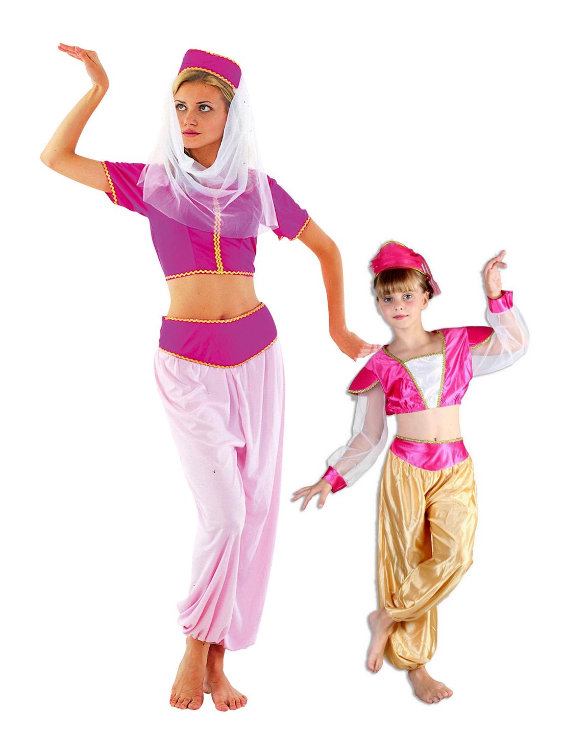 Par kostum orientalskih plesalk, mama in hči