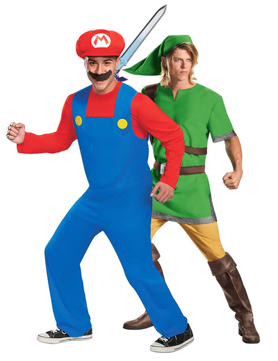 Pustna preobleka za par Mario in Zelda za odrasle