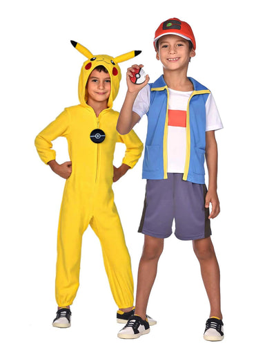 Déguisement de couple Sacha et Pikachu Pokémon™ enfant