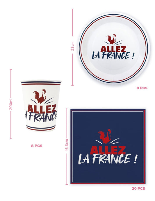 Komplet za enkratno uporabo za posodo Allez la France