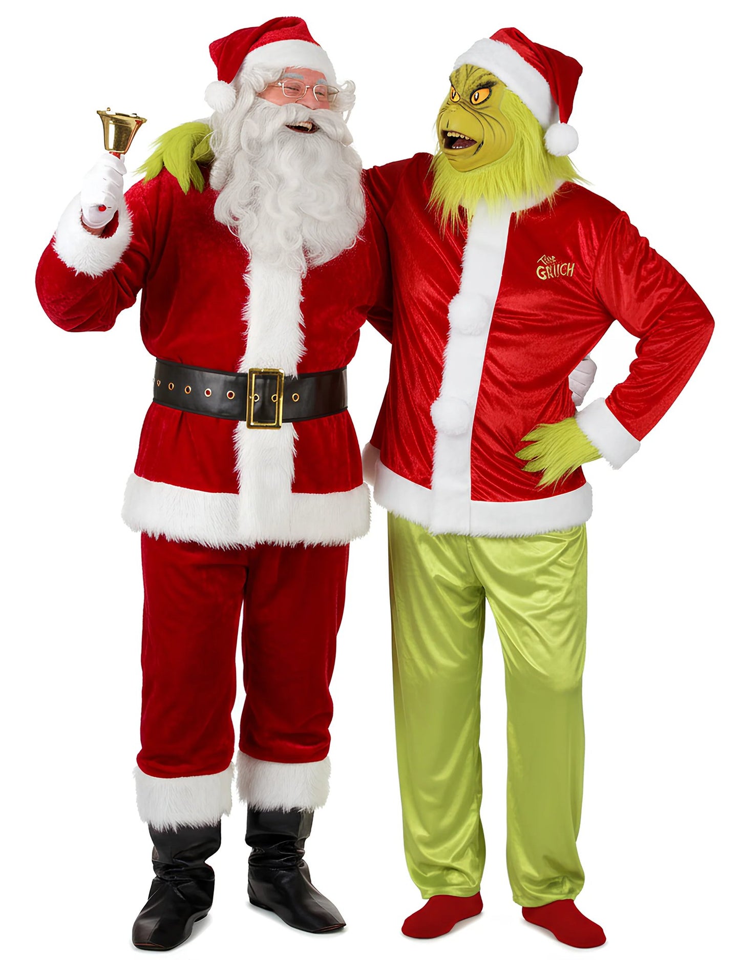 Déguisement de couple Grinch et Père Noël adulte