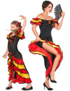 Pustni kostum za par: plesalka flamenka, mama in hči