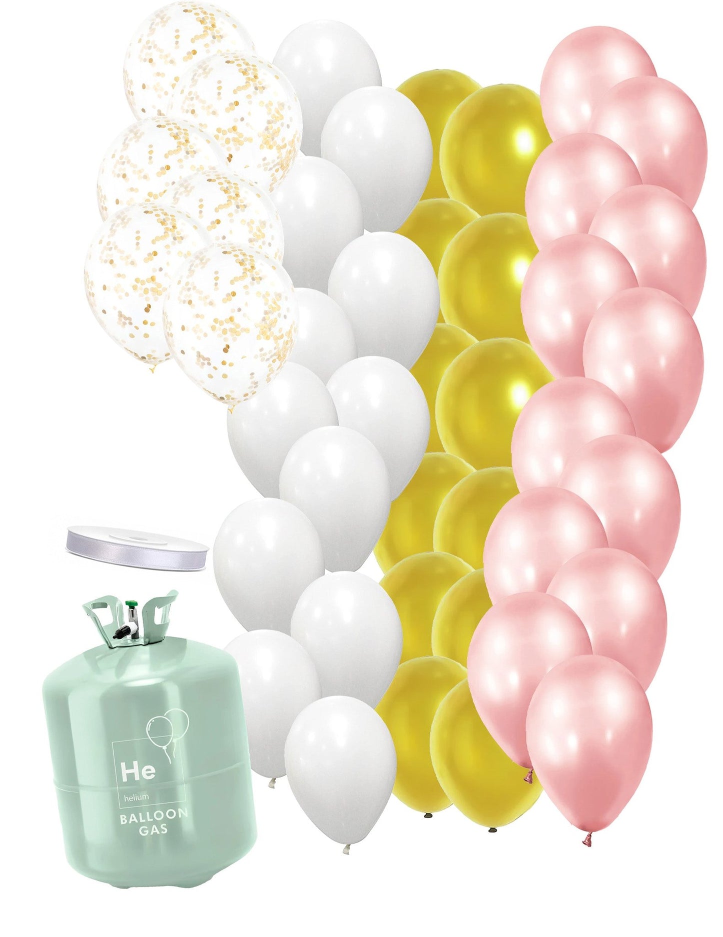 Komplet steklenice s helijem z baloni za baby shower, rožnato-zlata
