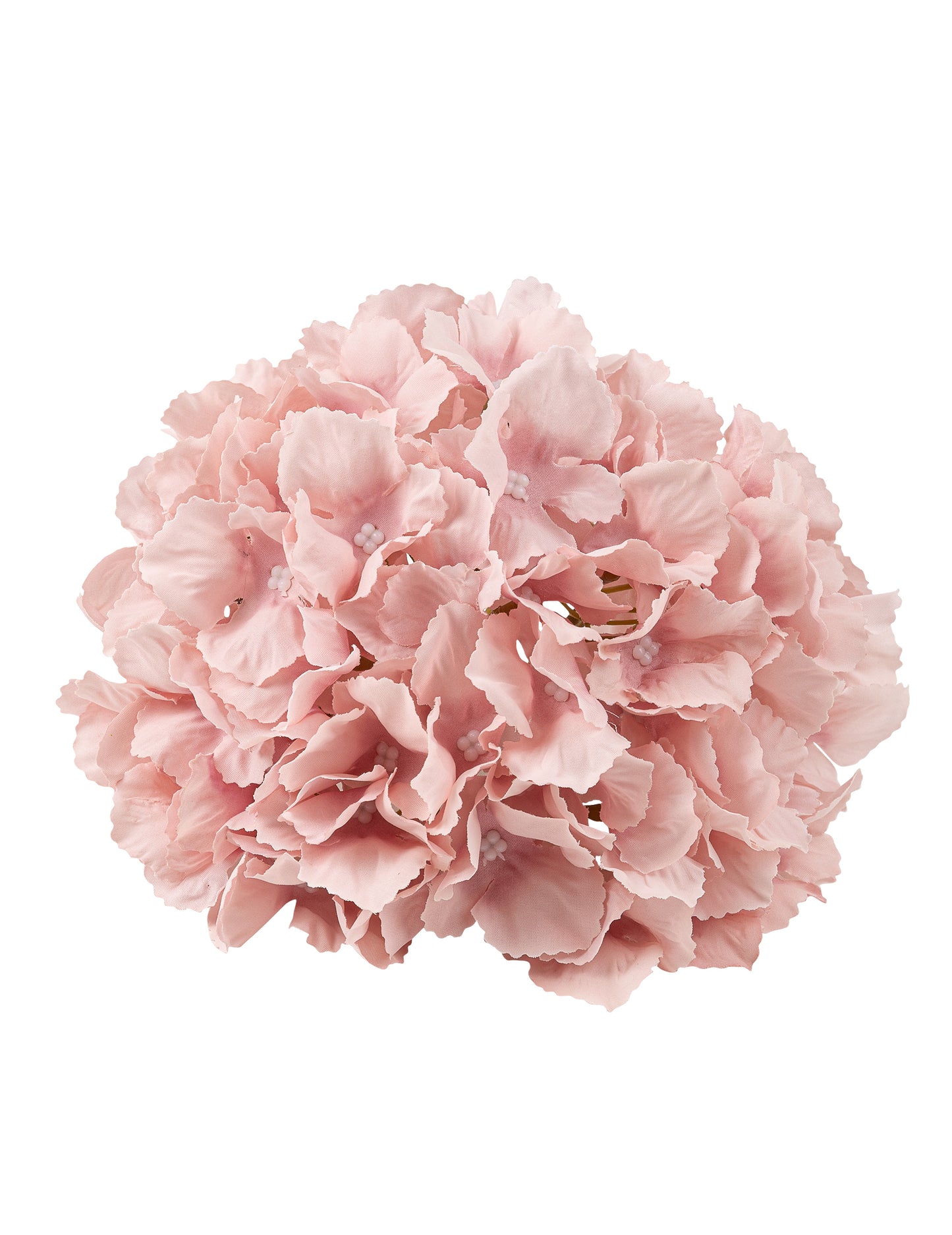 Umetna roza glava hortenzije, 19 cm, iz blaga