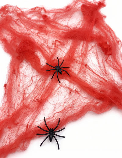 Rdeča pajčevina s pajki 20 g Halloween