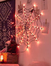Toile d'araignée lumineuse LED pour décoration noire avec éclairage orange