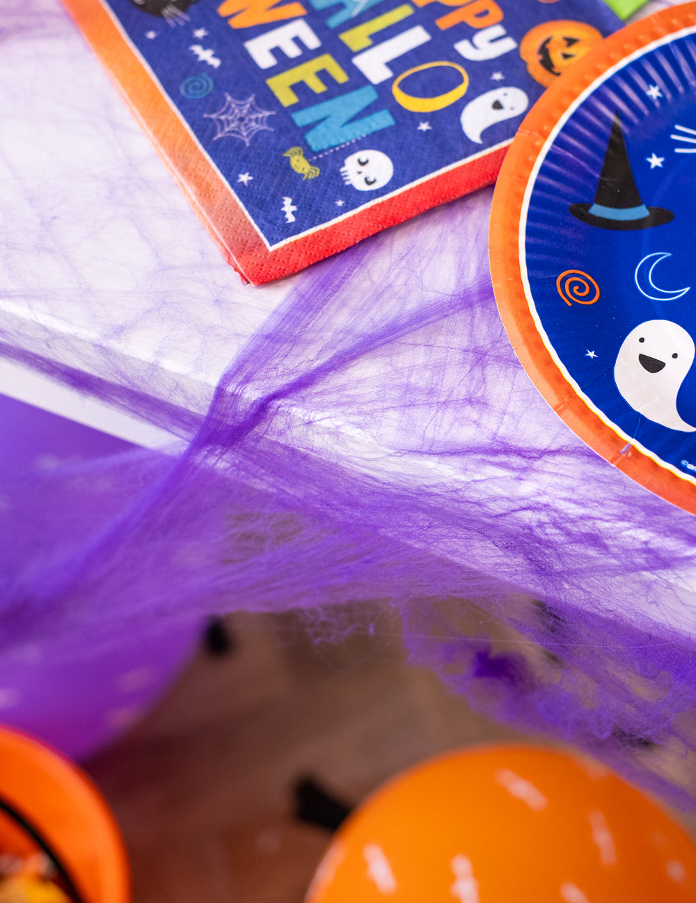 Détail de la texture étirée de la toile d'araignée Halloween pour décoration