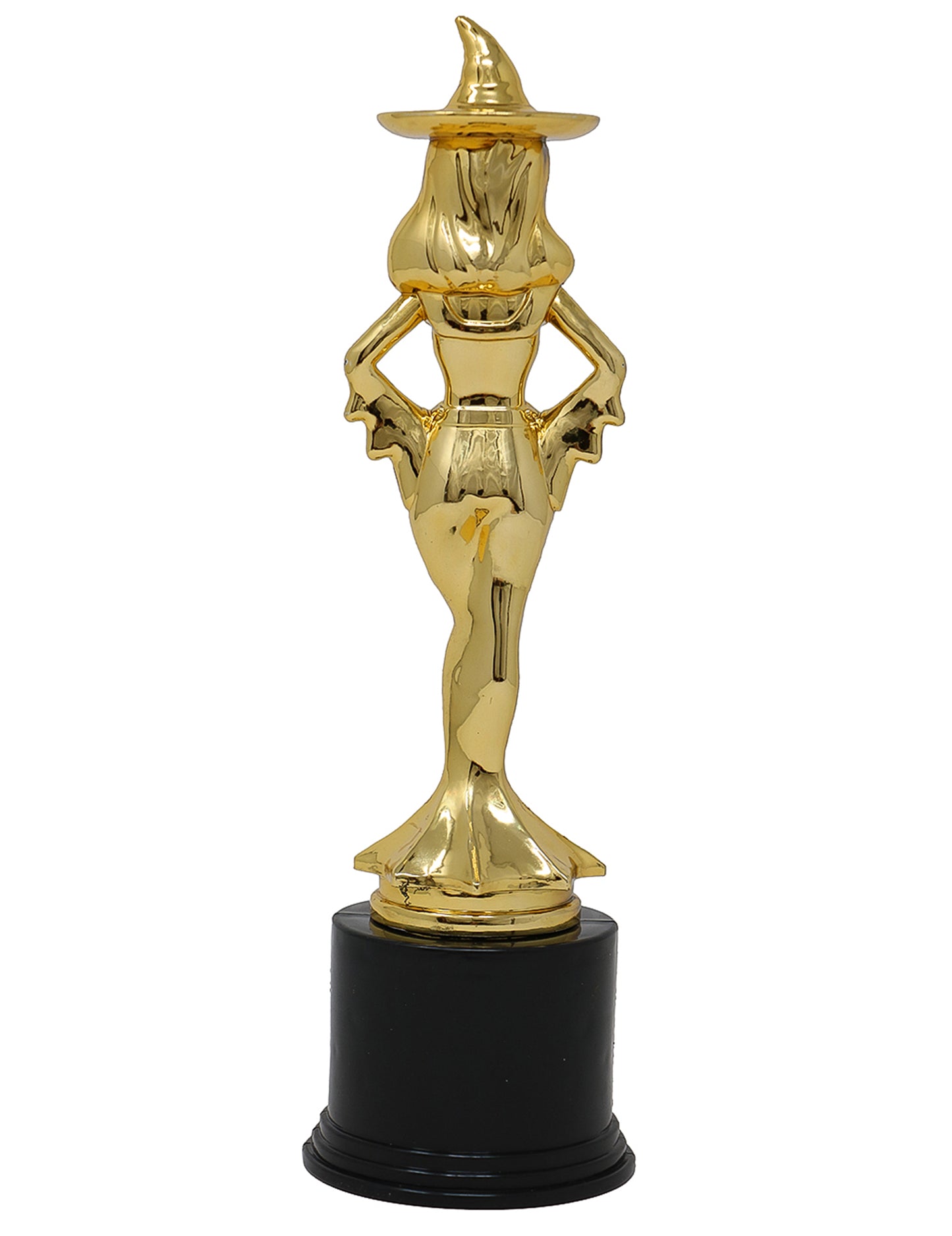 Vue de dos du trophée sorcière meilleur costume d'Halloween