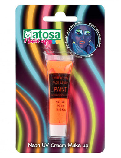 Tube de maquillage néon UV pour adulte orange