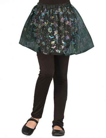 Dekliška večbarvna tutu suknjič z vzorcem za noč čarovnic