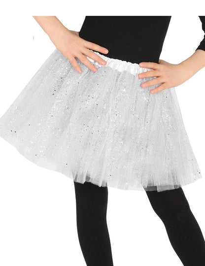 Tutu à paillettes pour fille blanc