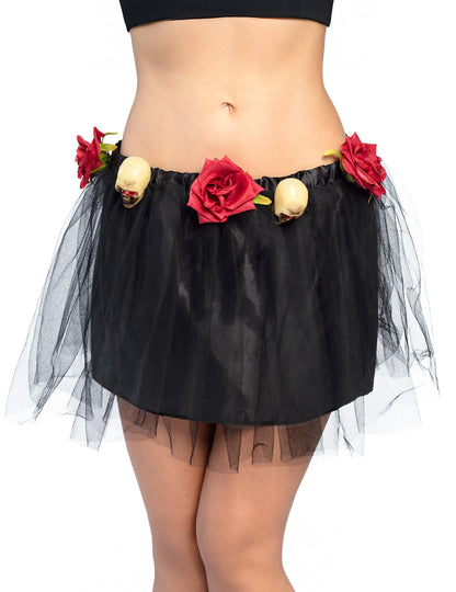 Black Tutu Skeleton in Pink Woman Dia de los Muertos