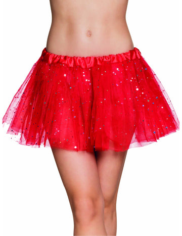 Tutu étoile scintillante pour femme rouge