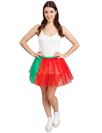 Rdeč in zelen podporni tutu Portugalska 39 cm