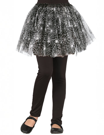 Srebrna pajkova tutu suknjič za dekleta