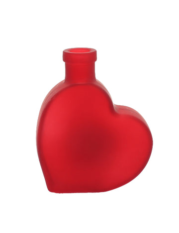 Rdeča steklena vaza v obliki srca 12,5 cm 