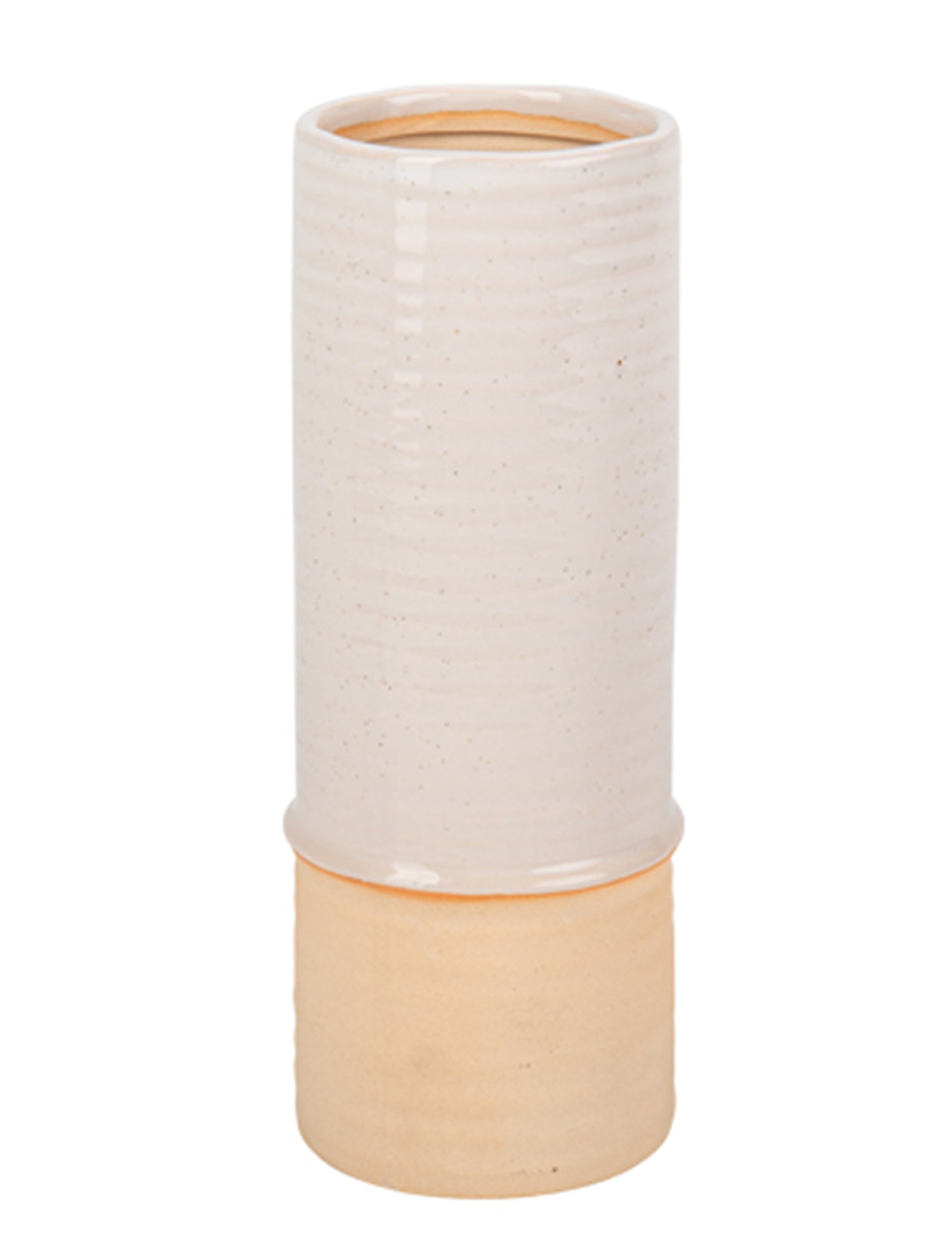 Vase beige chiné et sable en céramique