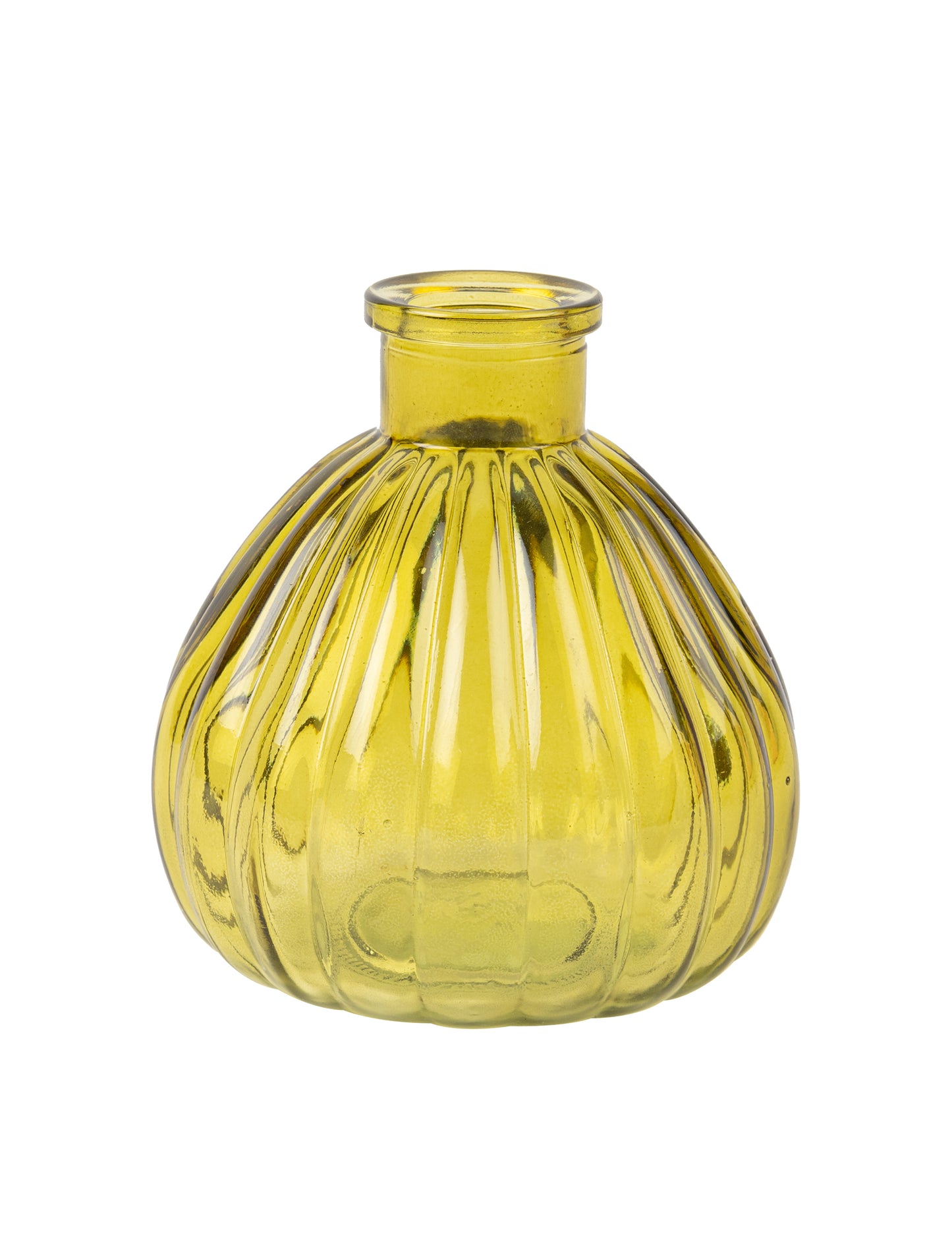 Vaza iz pistacijevega stekla z nazobčanim vzorcem 10 cm