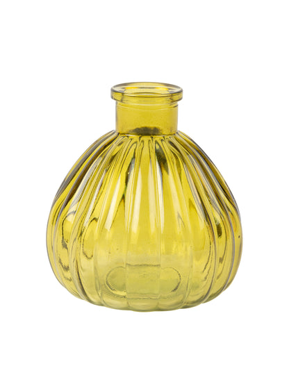 Vaza iz pistacijevega stekla z nazobčanim vzorcem 10 cm