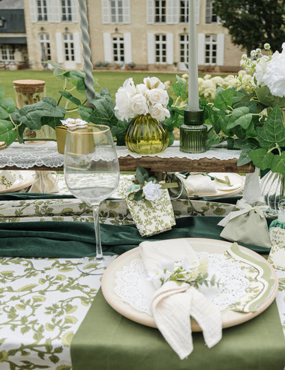 Vaza iz pistacijevega stekla z nazobčanim vzorcem 10 cm