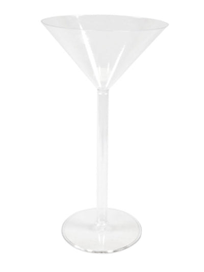 Vase maxi coupe à martini en plastique transparent réutilisable