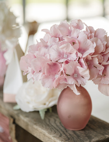 Roza steklena vaza, 150 ml, matiran zaključek