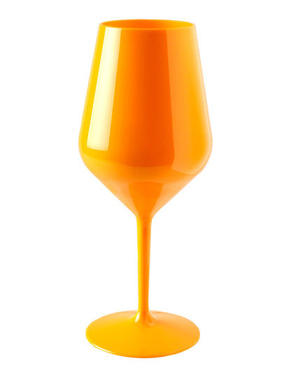 Oranžen vinski kozarec na peclju 47 cl