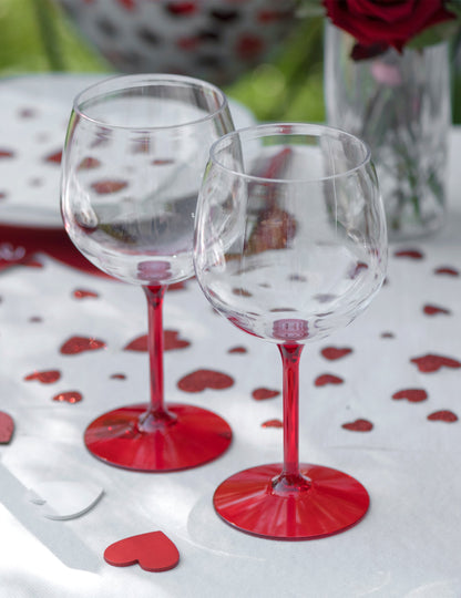 Rdeč koktajlni kozarec v obliki balona 58,2 cl