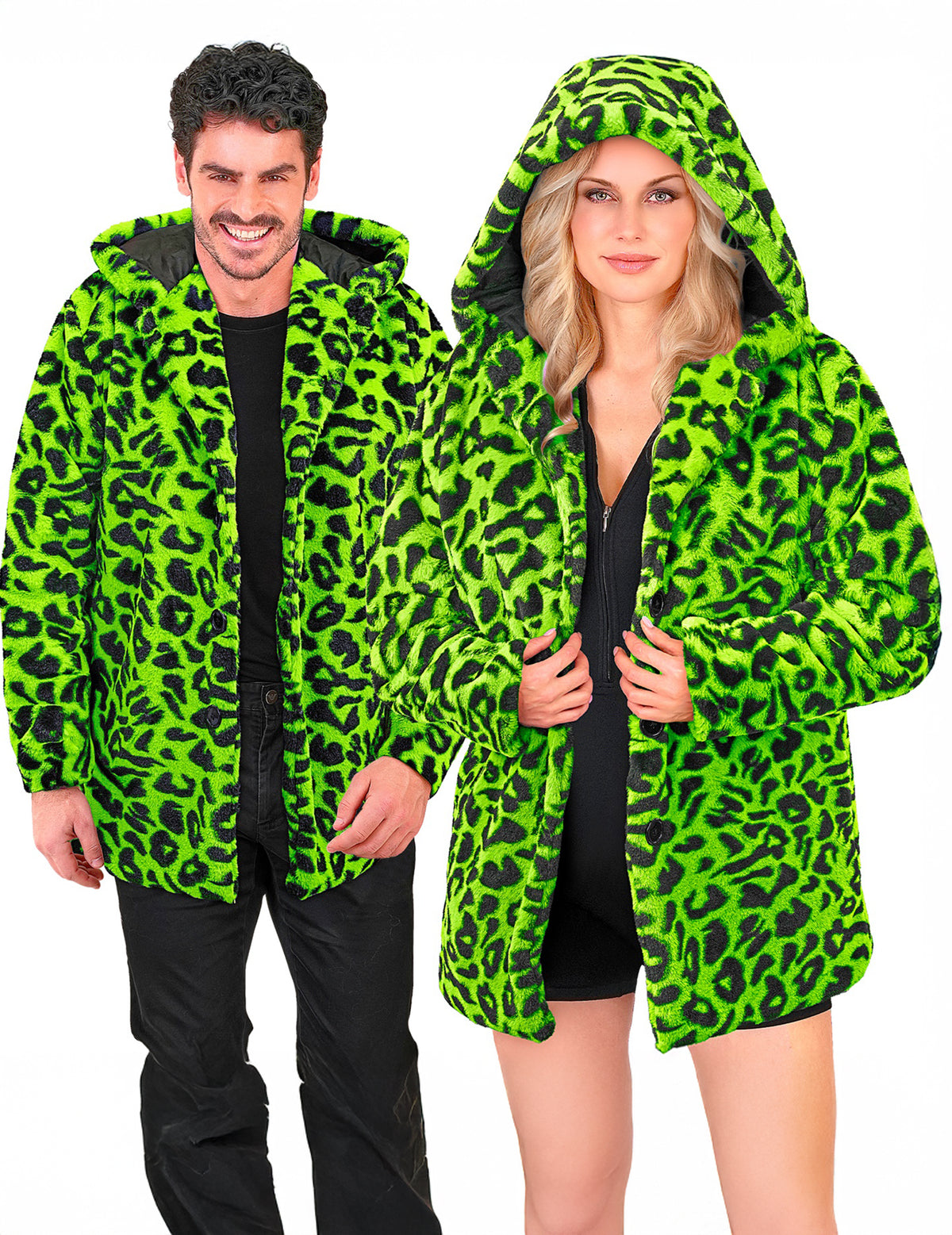 Jakna s kapuco z zelenim leopardom