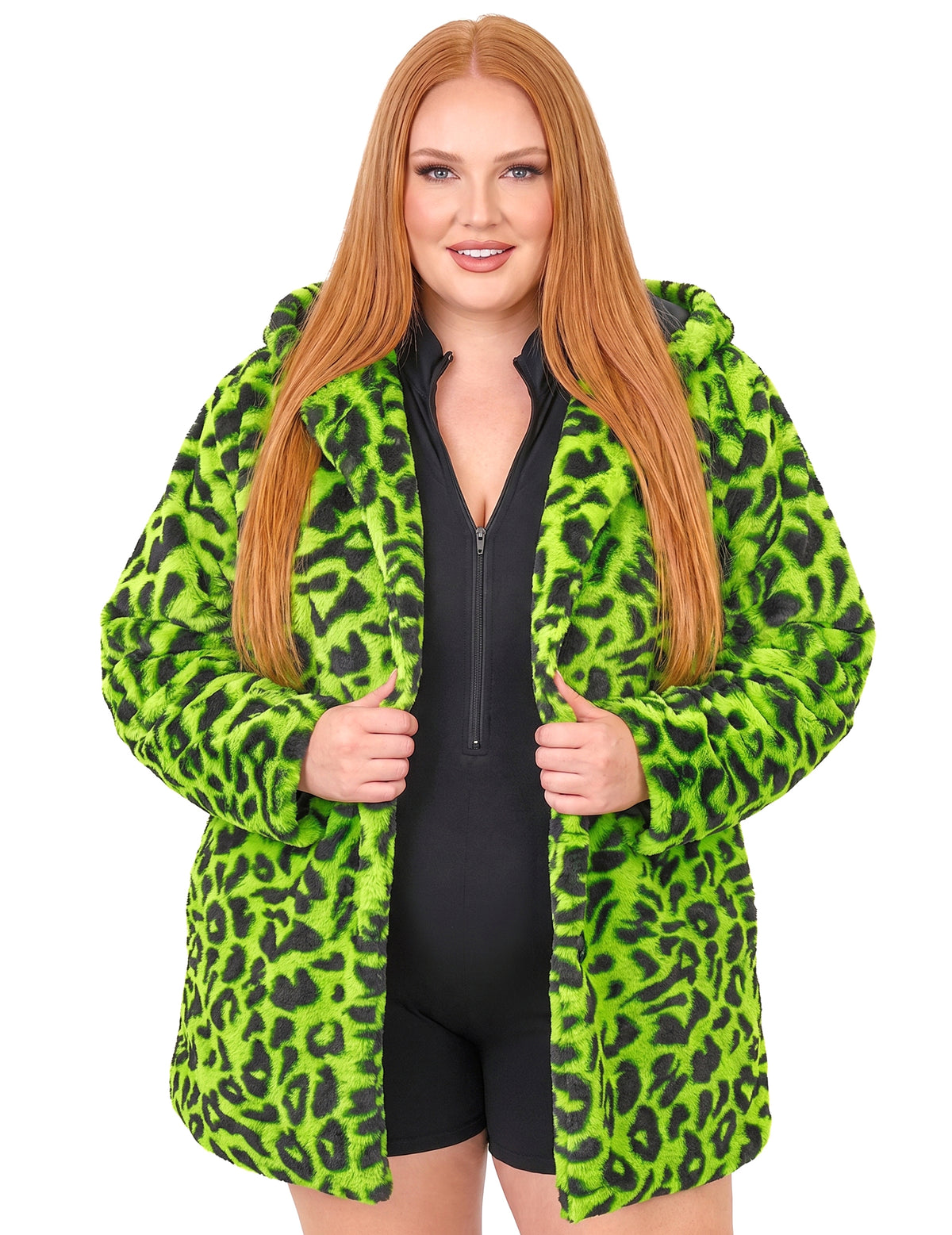 Jakna s kapuco z zelenim leopardom