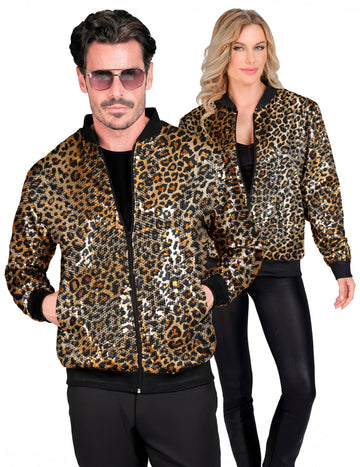 Veste à sequins léopard adulte